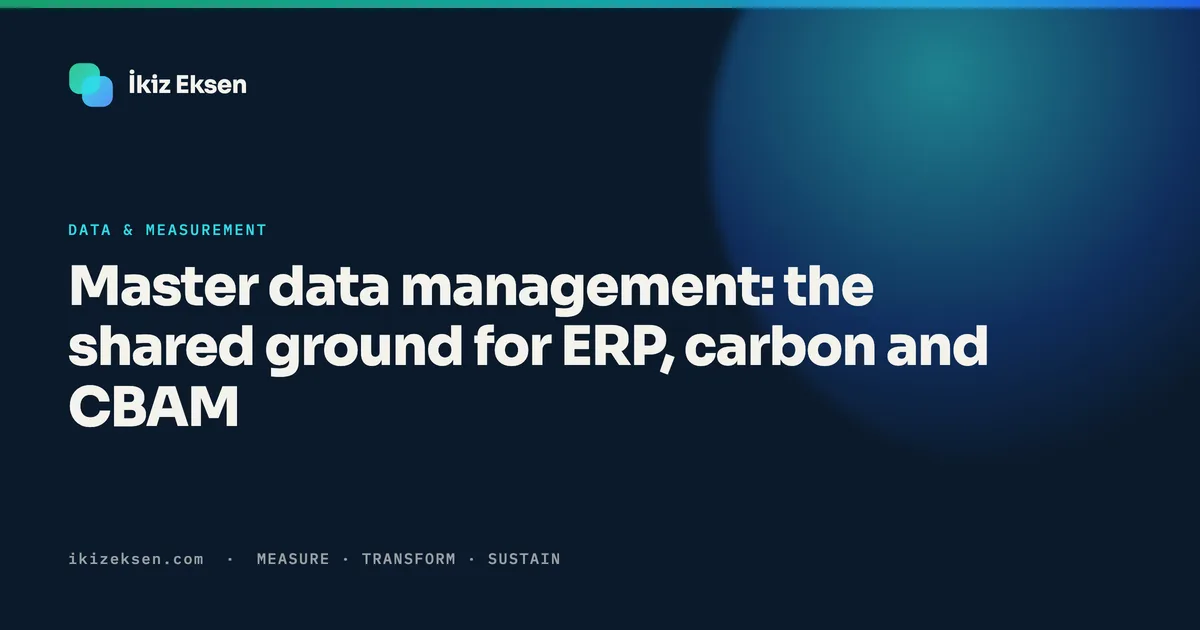 Master data management: the shared ground for ERP, carbon and CBAM
