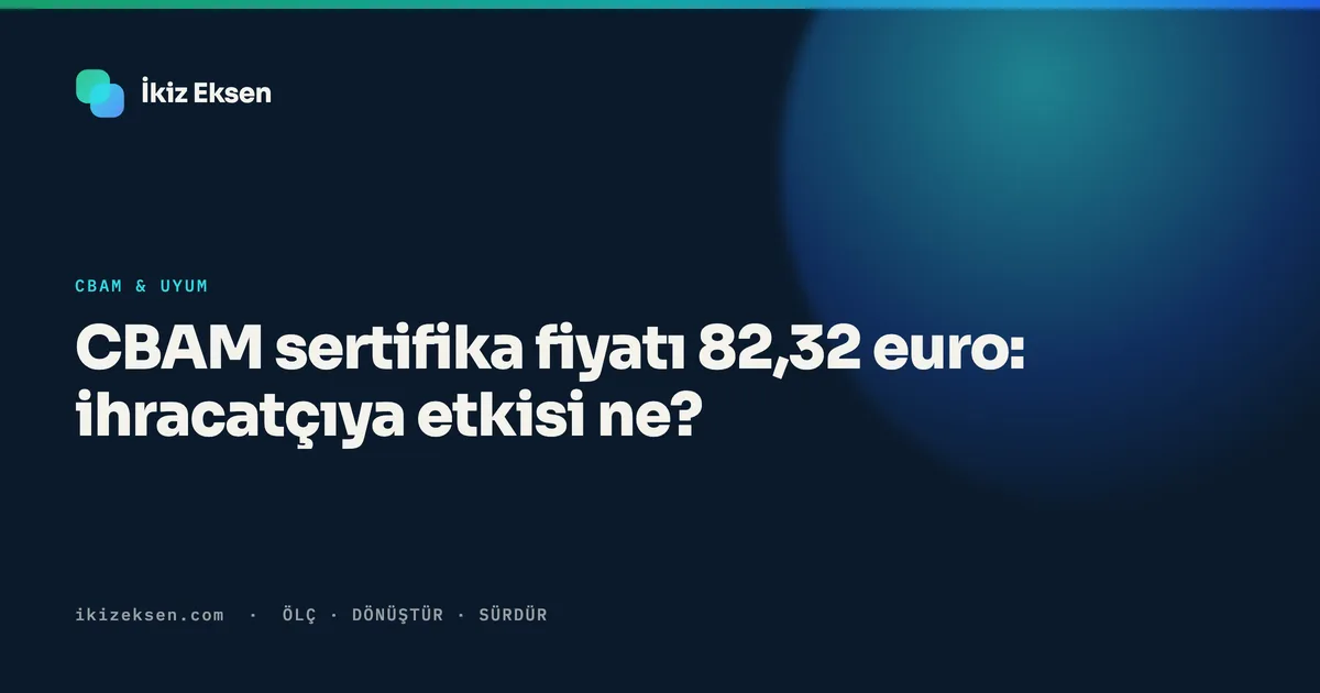 CBAM sertifika fiyatı 82,32 euro: ihracatçıya etkisi ne?