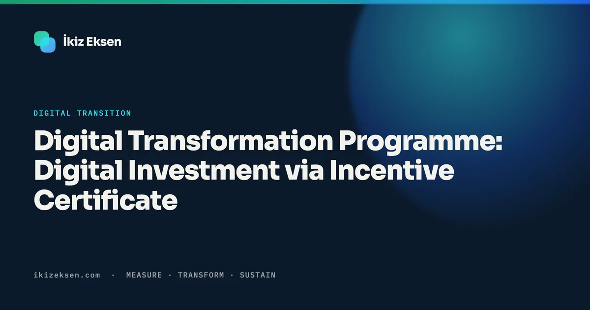 Digital Transformation Programme: Digital Investment via Incentive Certificate