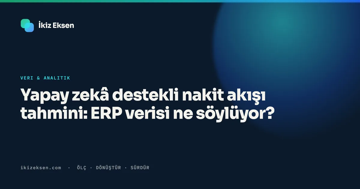 Yapay zekâ destekli nakit akışı tahmini: ERP verisi ne söylüyor?